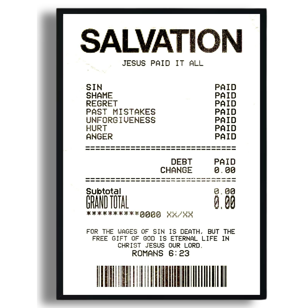 Salvation Receipt Poster