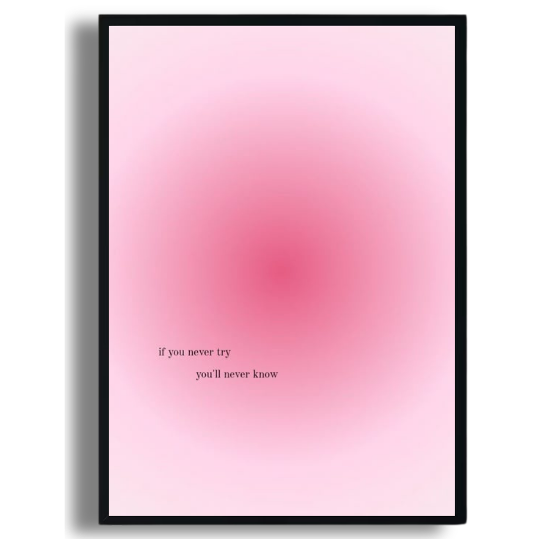 “Try Again Gradient” Minimal Motivational Print