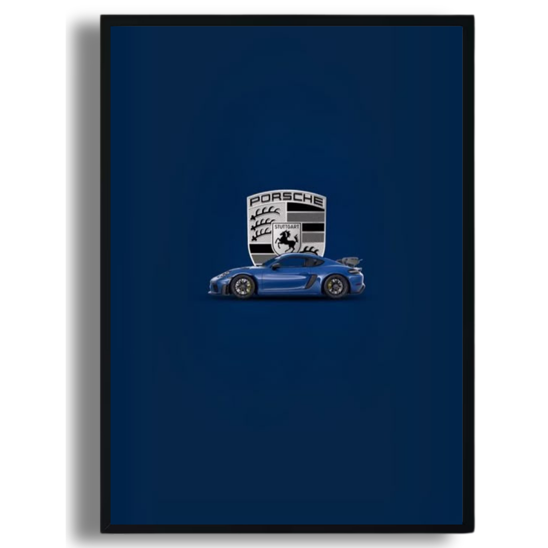 Blue Porsche Poster