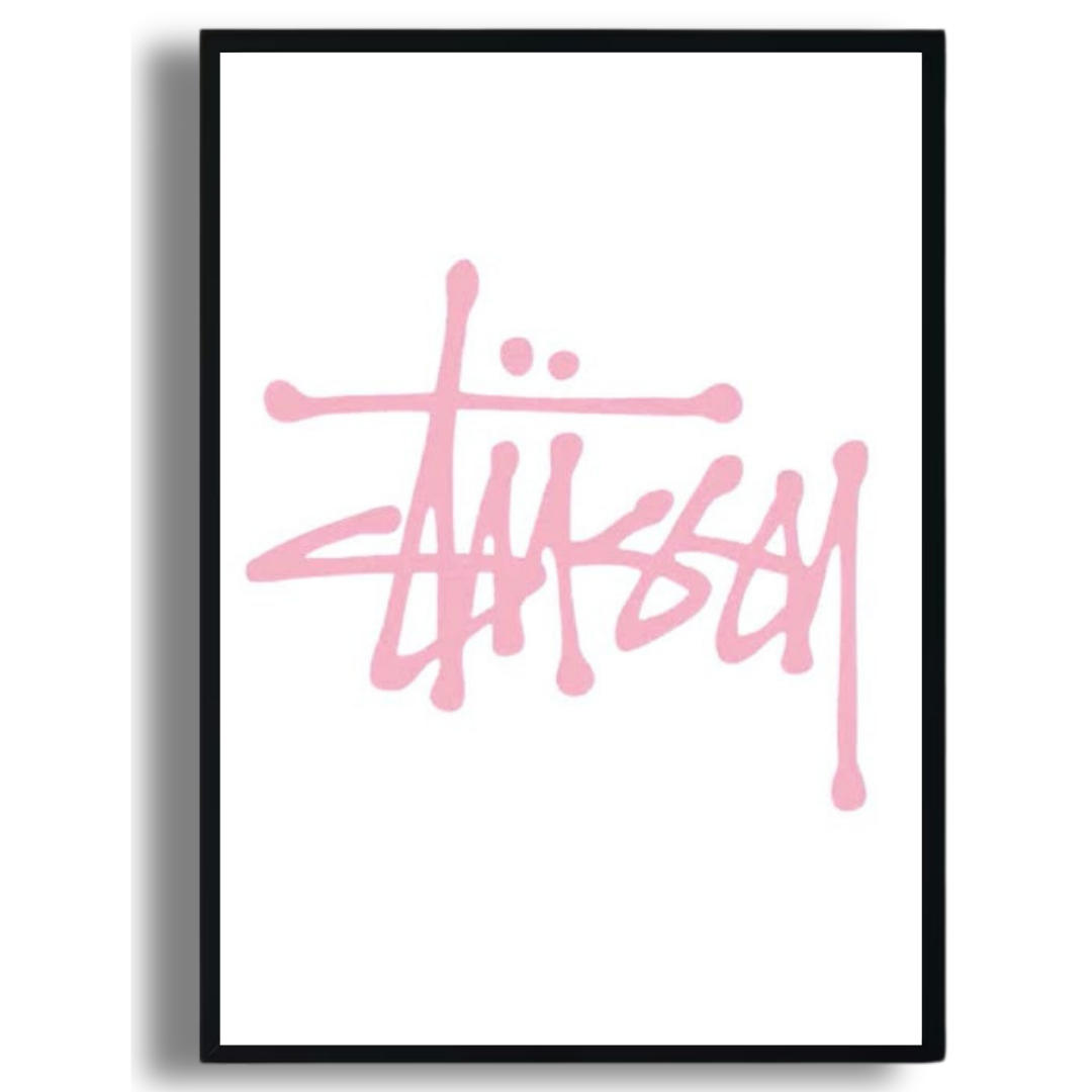 “Stüssy Script” Pink Logo Poster