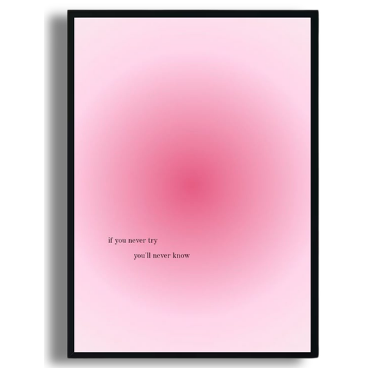 “Try Again Gradient” Minimal Motivational Print