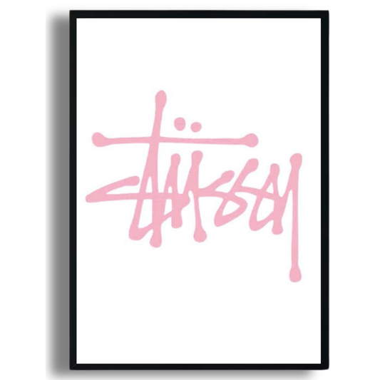 “Stüssy Script” Pink Logo Poster